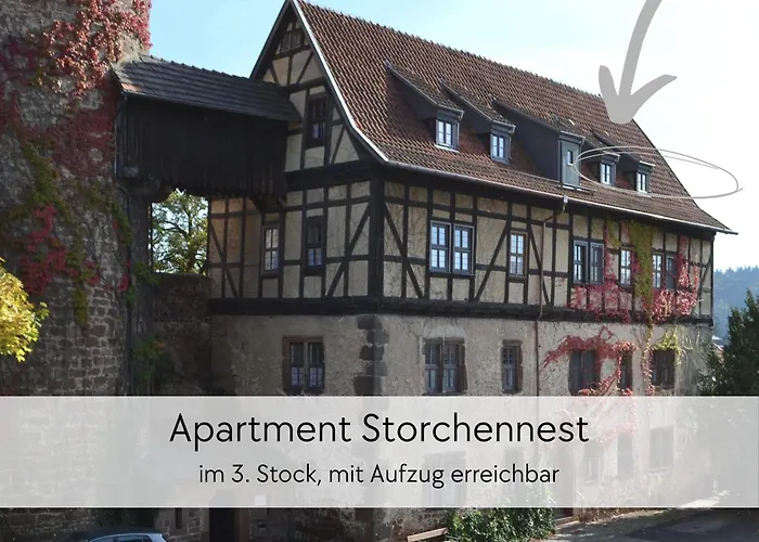 Storchennest - Scandi Style - In Der Historischen Hinterburg - Mit Aufzug, Parkplatz & Garten - Nahe Fulda Und Bad Hersfeld Apartament
